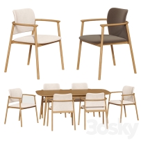 现代桌子椅子餐桌椅组合3D模型