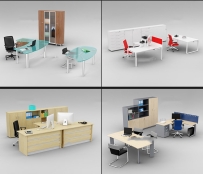 A311 19款办公家具桌椅文件柜模型Office Furniture-3