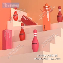 C4DOC工程-化妆品场景工程化妆品模型