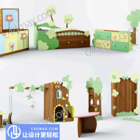 幼儿园卡通儿童家具3D模型