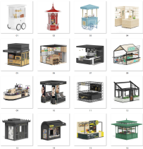 I203 25个售货亭摊位模型Kiosks & Stalls