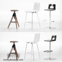 现代皮革吧台椅椅子北欧原木椅子