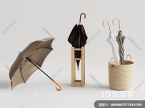 现代 雨伞 雨伞架雨伞3D模型