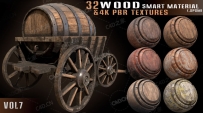 32幅木纹材质纹理贴图素材32 wood smart material + 4k PBR textures（.spsm/jpg）