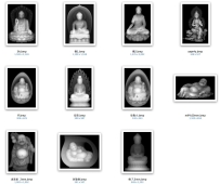 11个佛像类灰度图（如来、观音、迦叶等）