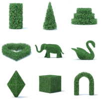 C4D造型绿化模型绿植绿景城市创意植物植被环卫装饰3D素材源文件