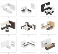 A403 21组橱柜组合模型Kitchen Furniture