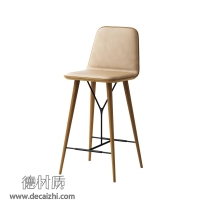 现代皮革吧台椅椅子北欧原木椅子实木椅子凳子旋转椅子升降椅子3d模