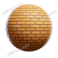 桔黄色瓷砖墙面贴图素材Orange Brick Wall PBR Texture