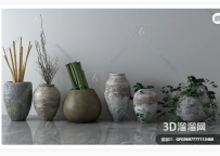 现代 陶罐 花瓶 陶瓷 瓷器3D模型