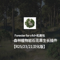 C4D插件-中文汉化版Forester for Cinema 4D+拓展包 森林植物生长插件支持C4D R21/R23/