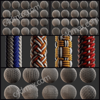 40个布料编织绳子毛线麻袋贴图素材40 Tileable Knot Pattern