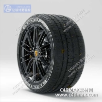 C4DOC工程-轮胎工程文件轮胎模型保时捷轮胎模型汽车轮胎模型