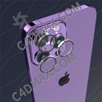 C4DMAX模型库-苹果14镜头保护膜-oc渲染器