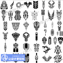 50组科幻赛博朋克纹身图片素材 Artstation – 50 Cybernetic Tattoo