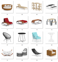A307 40款庭院桌椅沙发模型Garden Furniture-1