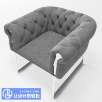 布艺现代单人沙发椅子3D模型