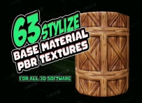 63个墙面冰块叶子金属地面木头贴图素材Artstation – 63 Stylized Base Material +PBR