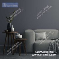 C4DOC工程-沙发工程沙发模型室内场景工程