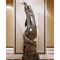 中式龙鱼玄关雕塑摆件3D模型